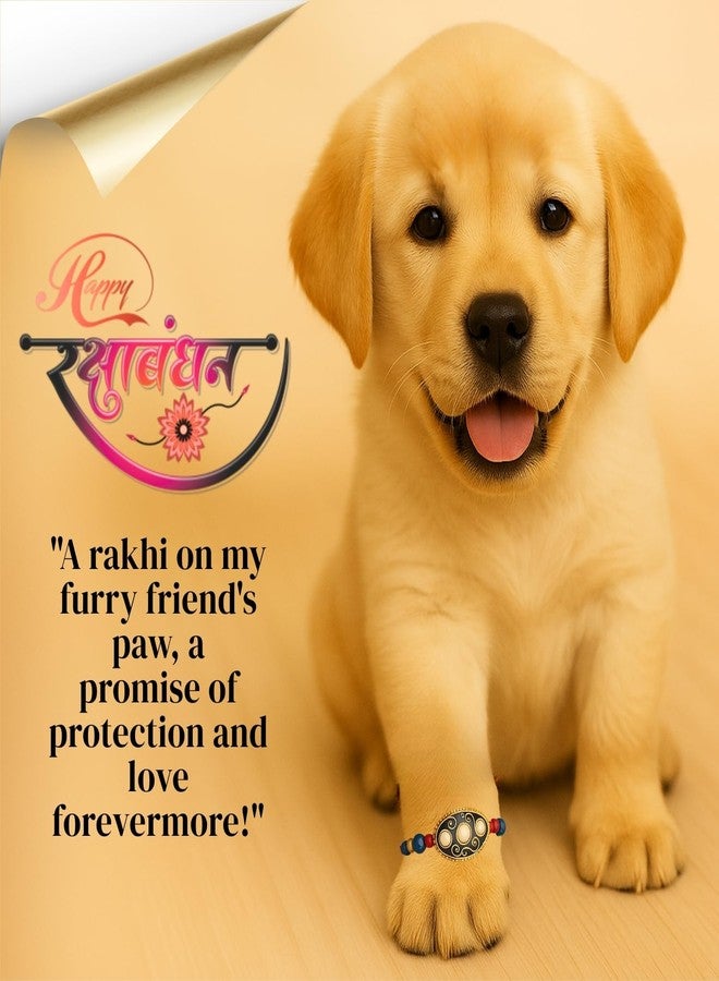 Western Era Stylish Pet Rakhi for Dog & Cat | Roli Chawal | Handcrafted Raksha Bandhan Gift for Your Furry Brother | Love, Tradition & Bonding | Designer Rakhi | Celebrate Pawsome Love (Style 26) - Image 4